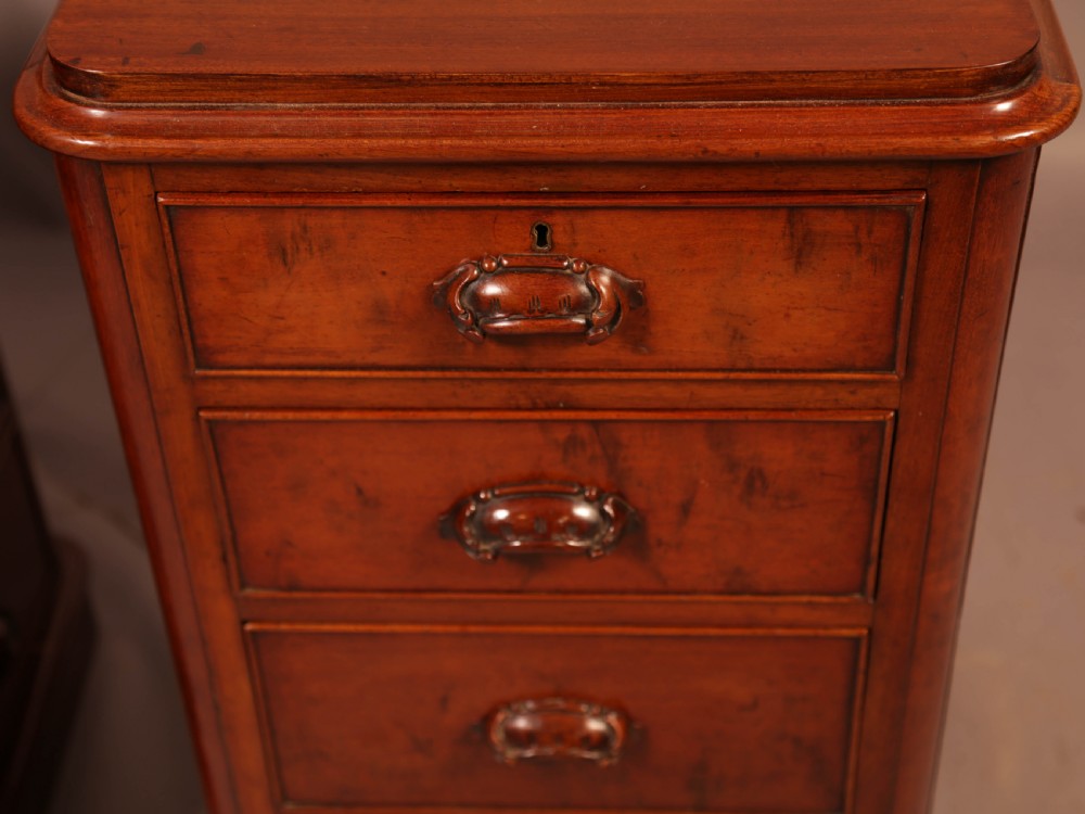 A Pair of Mahogany Bedside Chests Victorian View VI