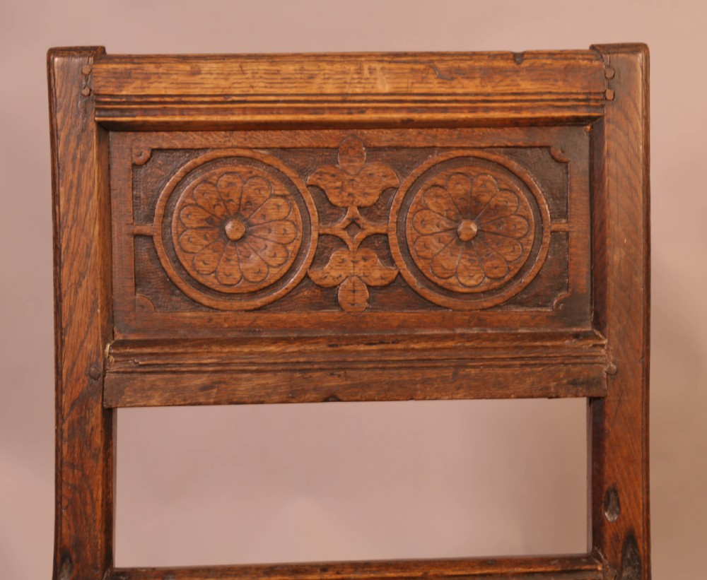 17th century Oak Backstool View V
