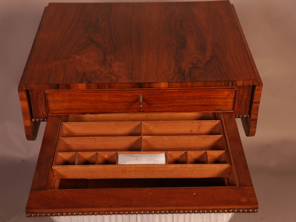Super Regency Period Sewing Table in Rosewood View III