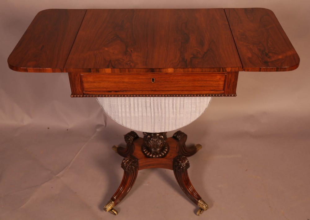 Super Regency Period Sewing Table in Rosewood View V