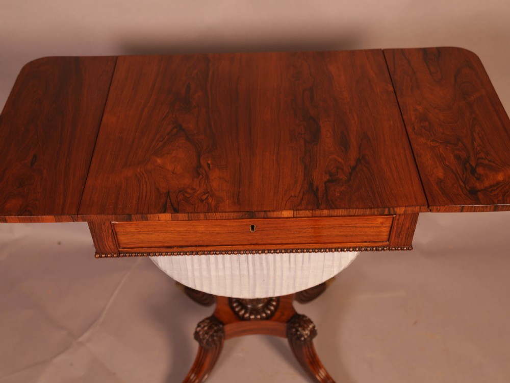 Super Regency Period Sewing Table in Rosewood View VII