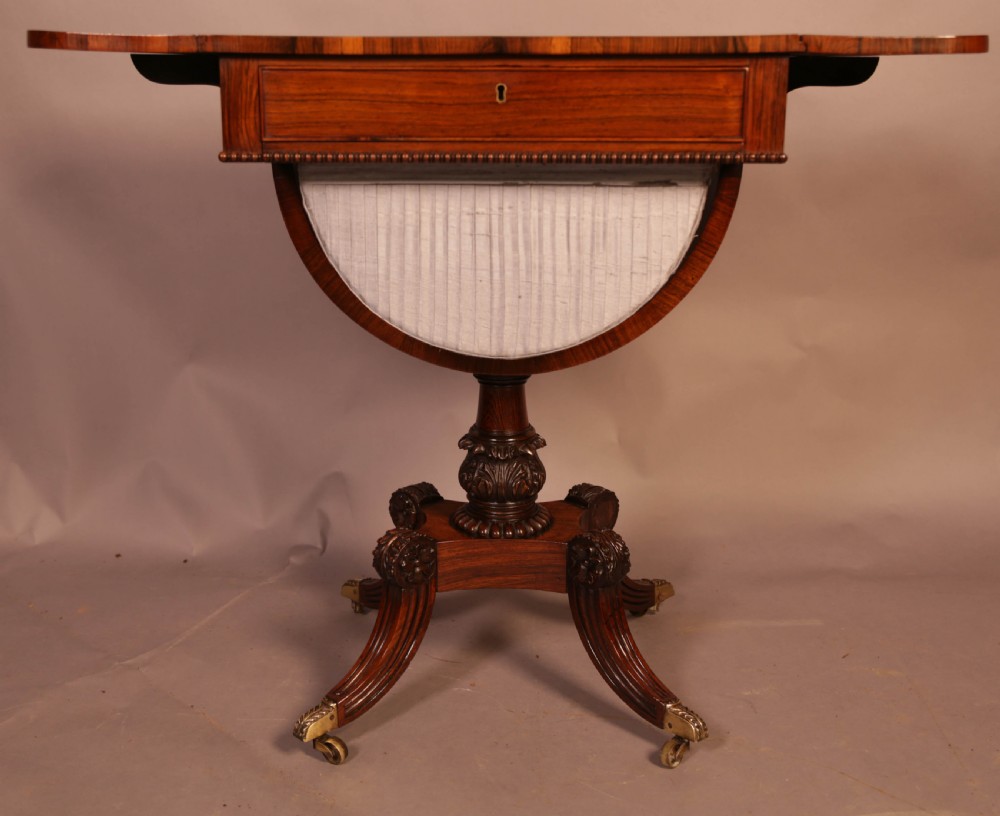 Super Regency Period Sewing Table in Rosewood View IX