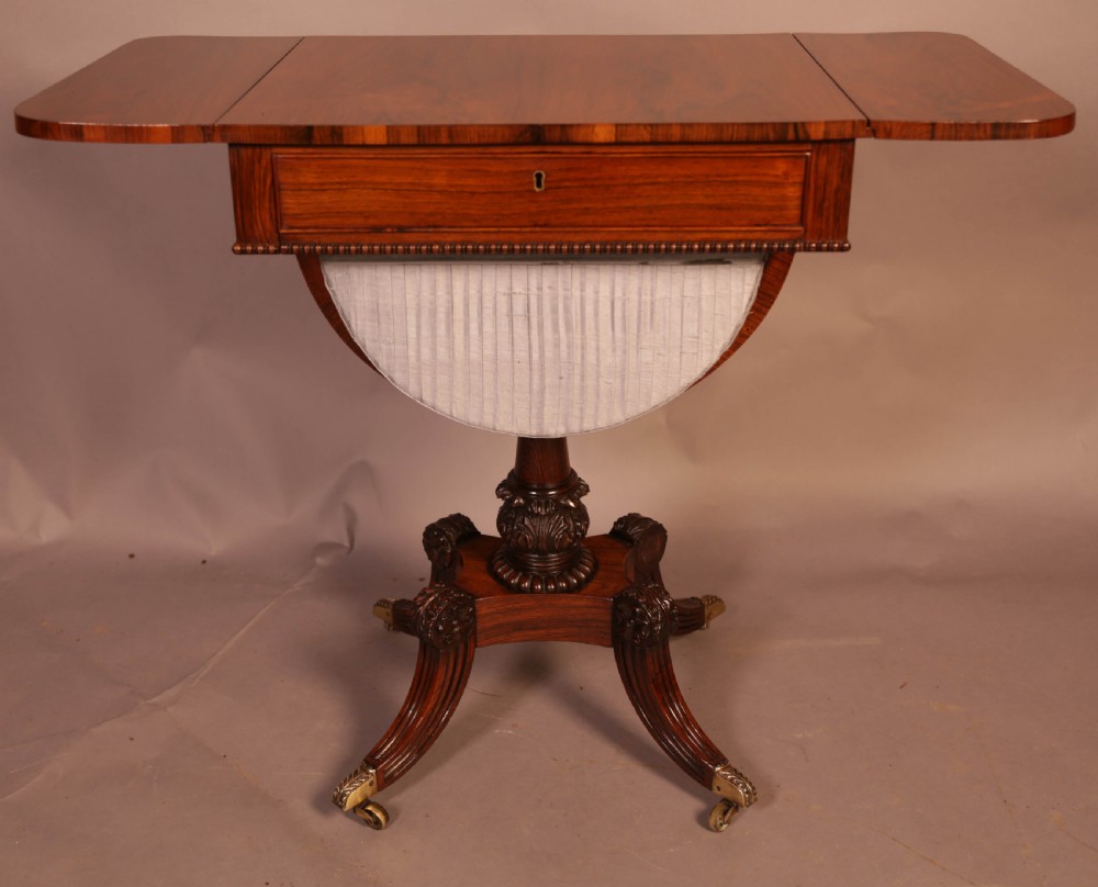 Super Regency Period Sewing Table in Rosewood View X