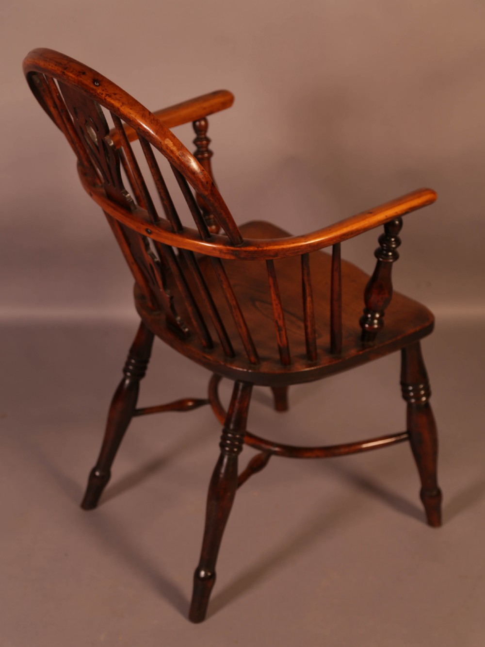A Yew Wood Low Windsor Chair Rockley Maker c 1840 View III