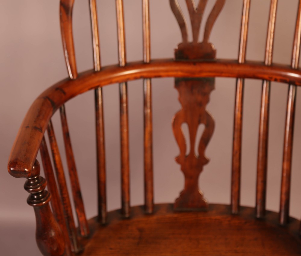 A Yew Wood Low Windsor Chair Rockley Maker c 1840 View V