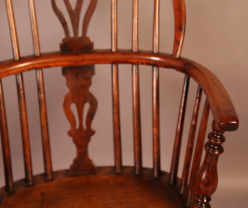 A Yew Wood Low Windsor Chair Rockley Maker c 1840 View VI