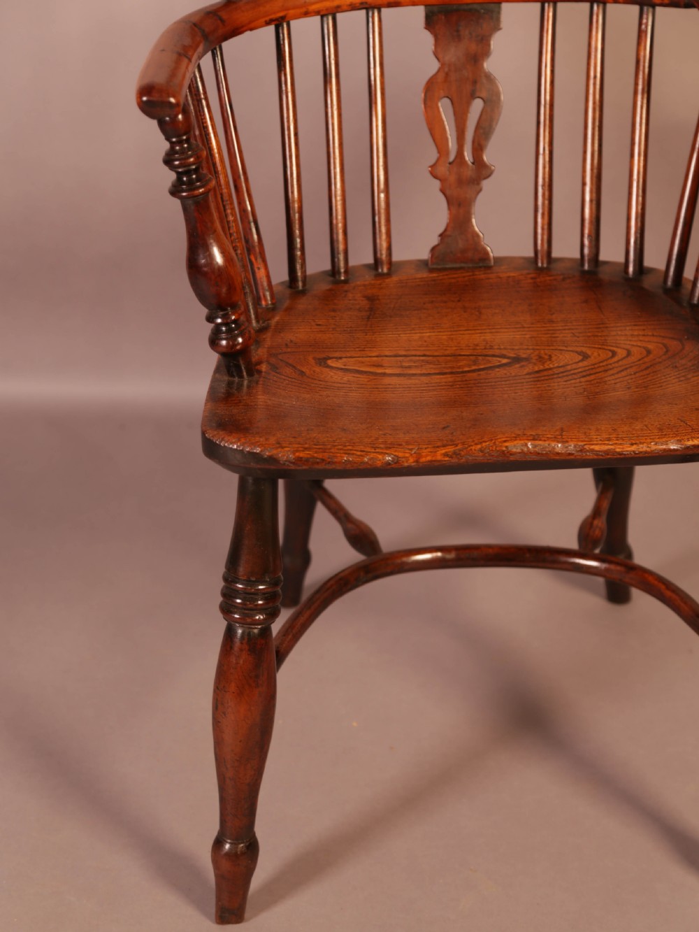 A Yew Wood Low Windsor Chair Rockley Maker c 1840 View XI