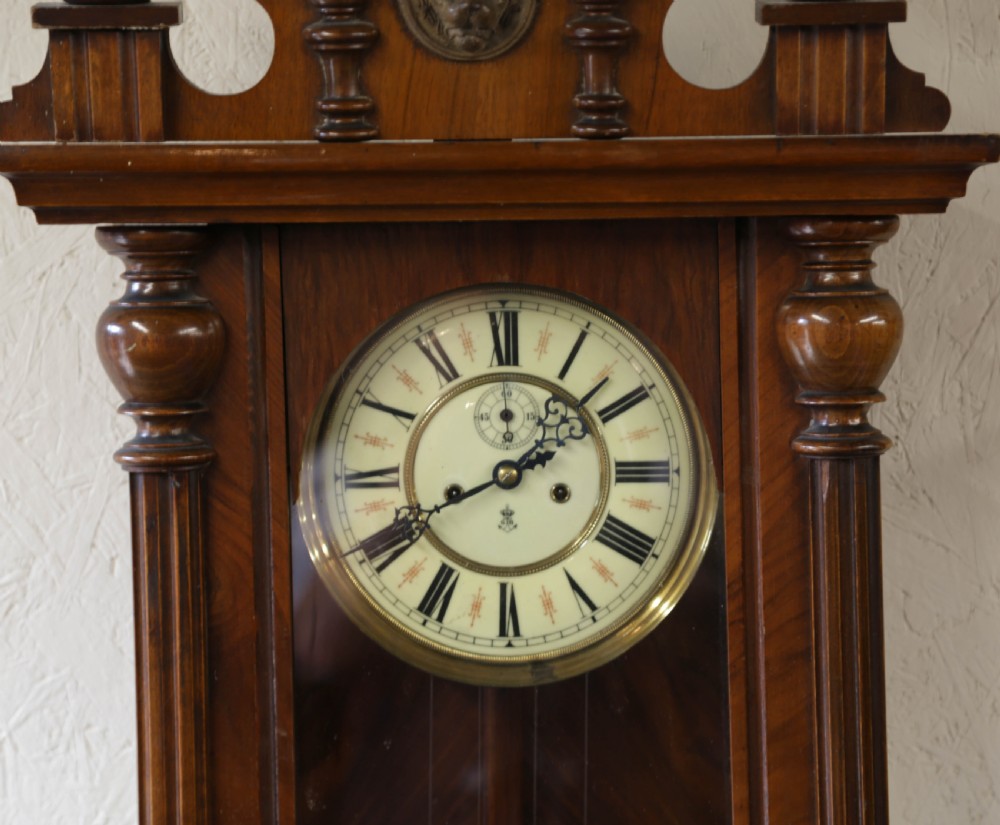 A Nice Vienna Weight Driven Wall Clock by Gustave Becker View II