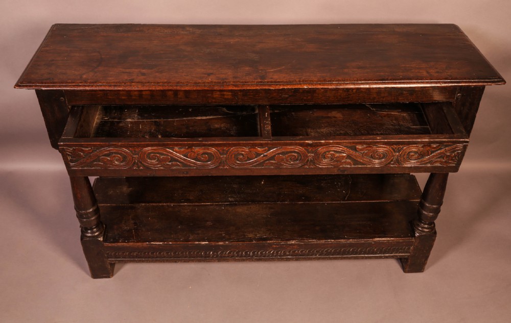 A 17th Century Serving Side Table Oak  View II