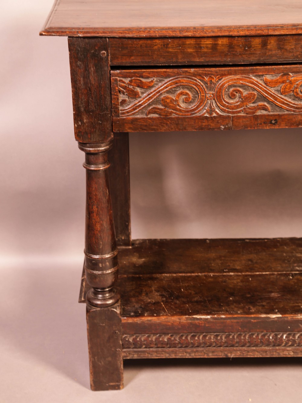 A 17th Century Serving Side Table Oak  View V
