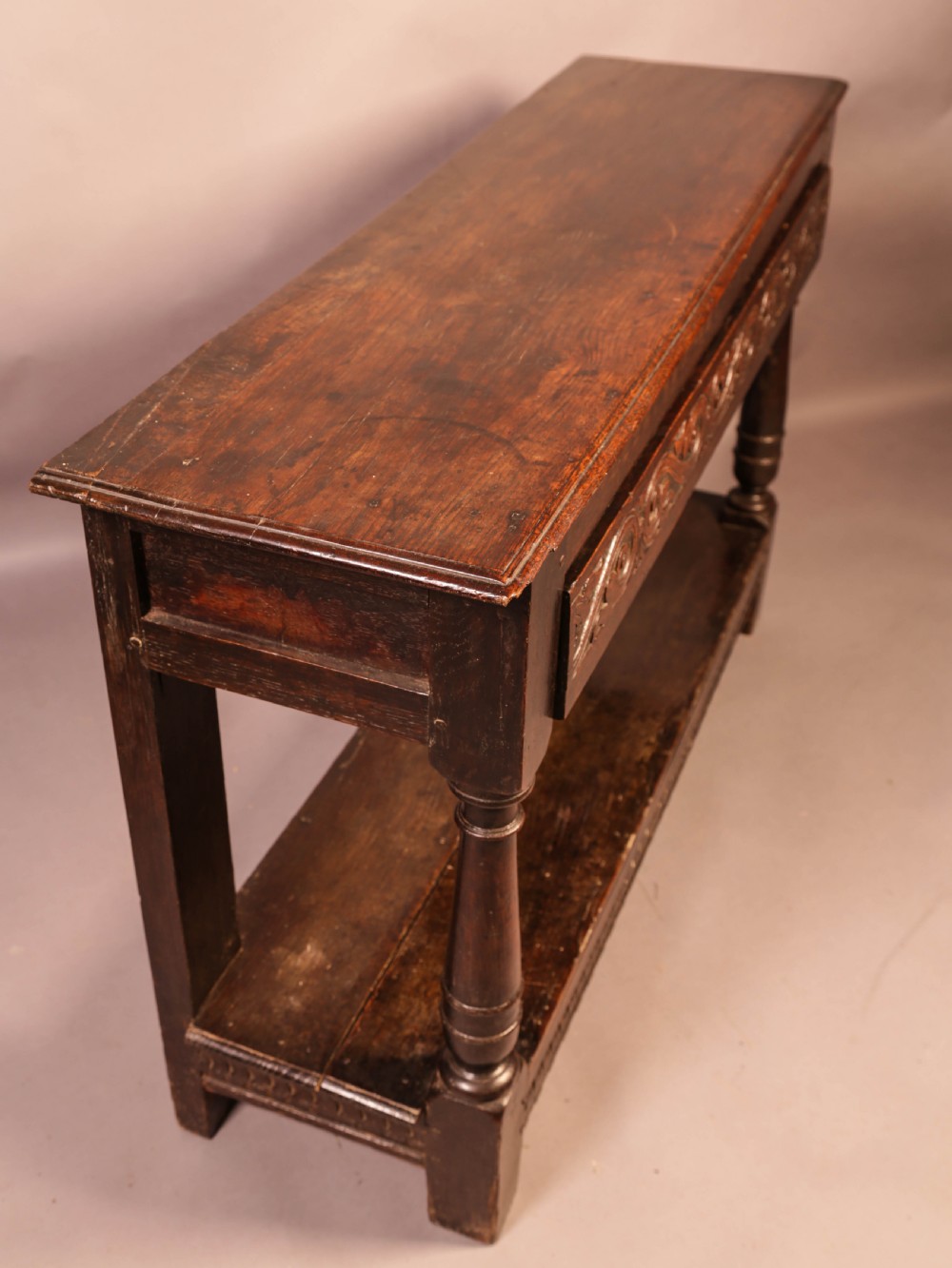 A 17th Century Serving Side Table Oak  View XI