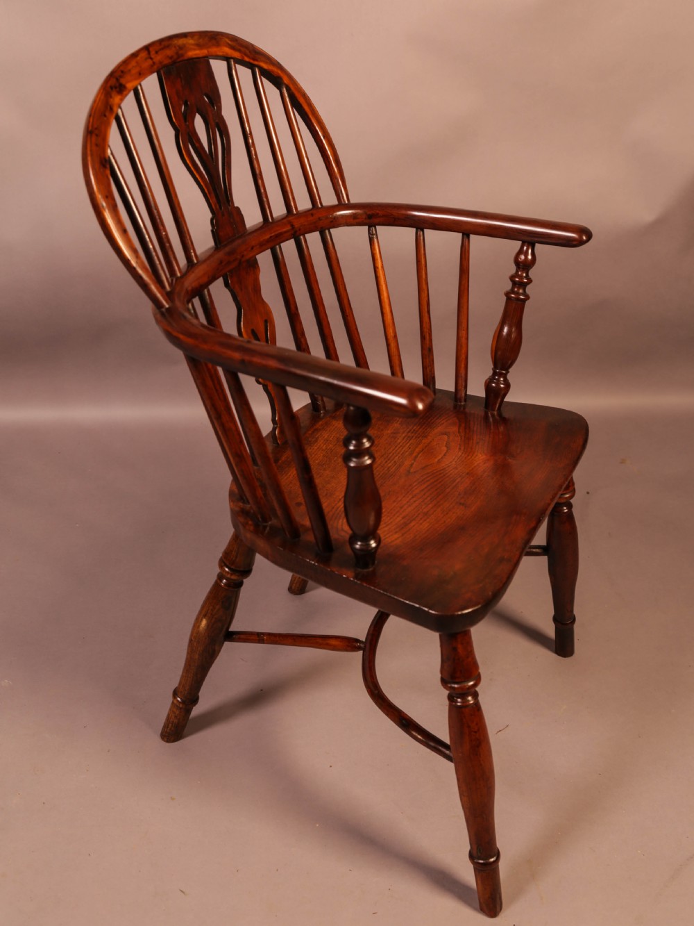 Yew Wood Windsor Chair Stamped Nicholson Rockley