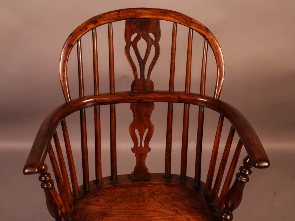 Yew Wood Windsor Chair Stamped Nicholson Rockley View VII
