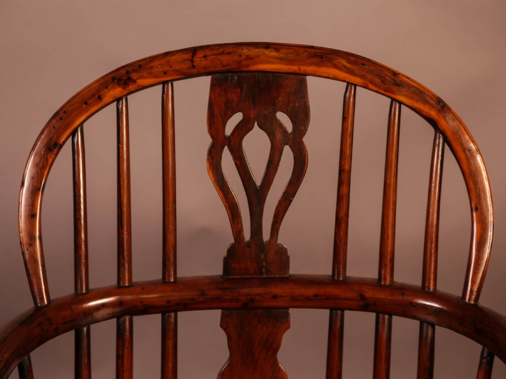 Yew Wood Windsor Chair Stamped Nicholson Rockley View VIII