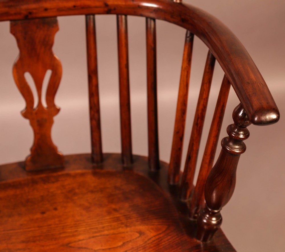 Yew Wood Windsor Chair Stamped Nicholson Rockley View IX