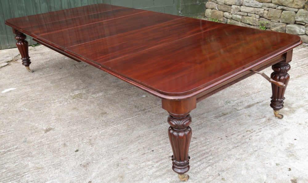 Early Victorian Mahogany Wind Out Extening Dining Table seats 12
