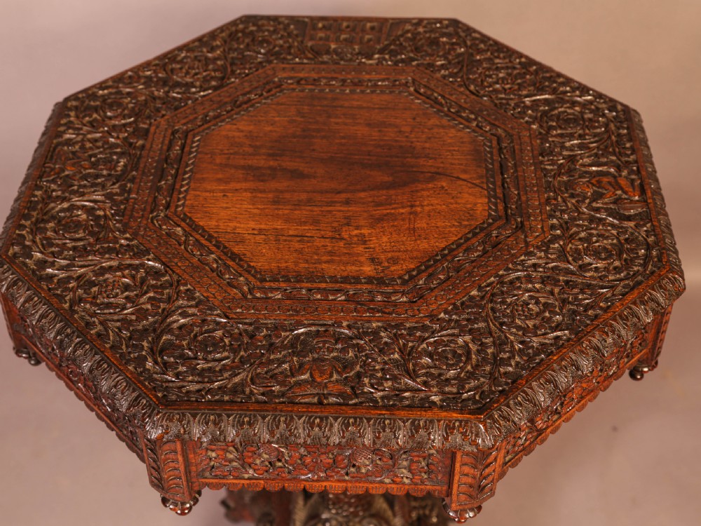 Good Indian Carved Table View V