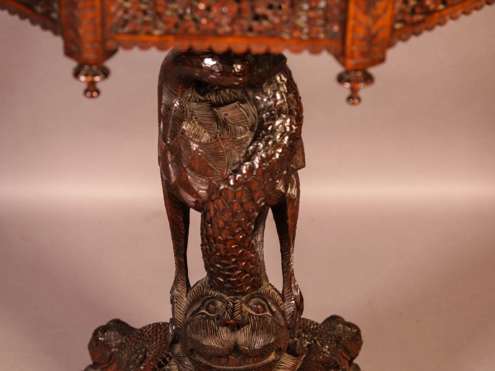 Good Indian Carved Table View XI