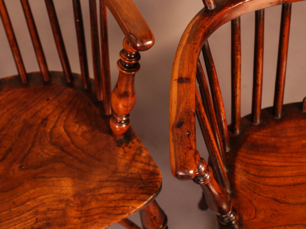 A Set of 4 Yew Wood Windsor Chairs Nicholson rockley View XIV