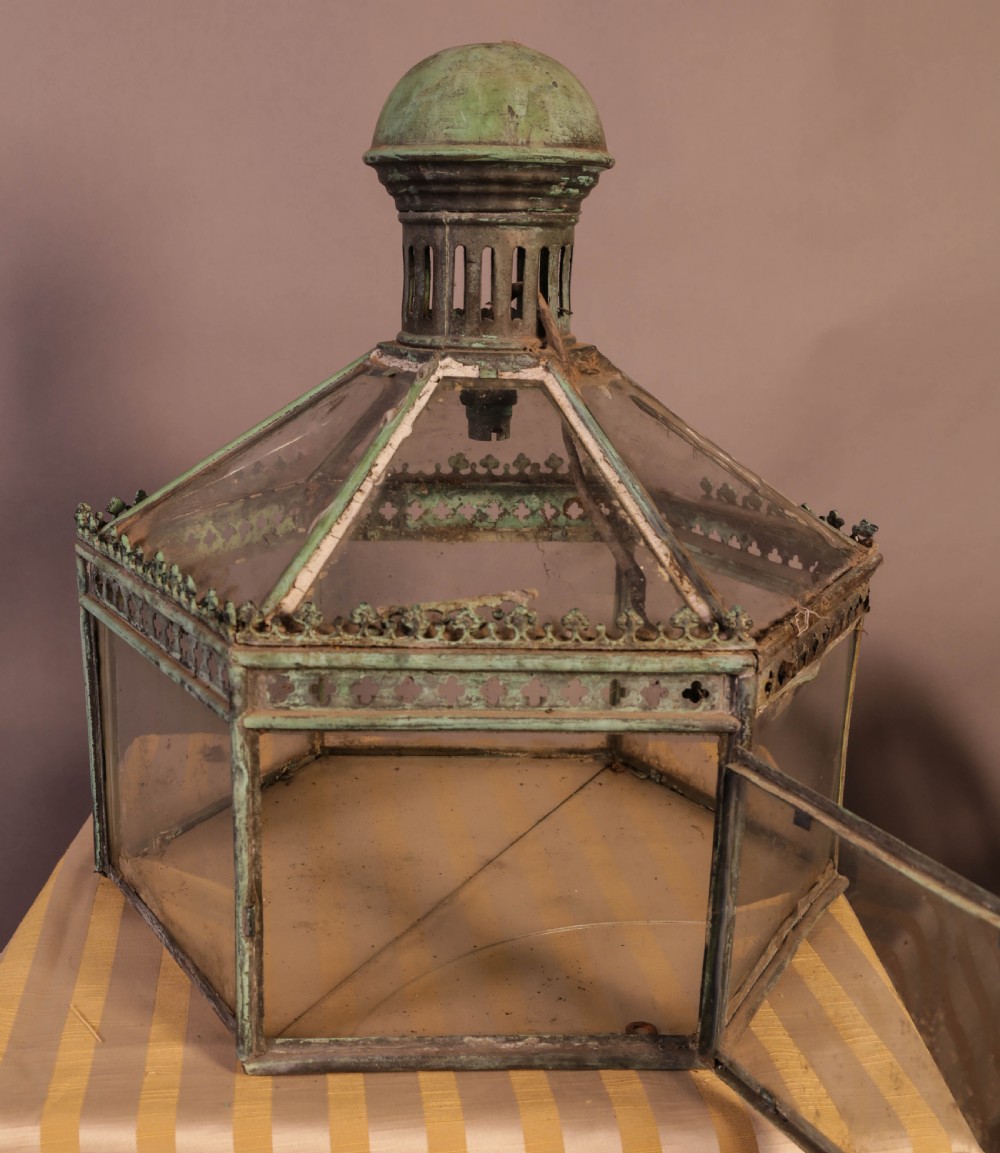 19th century Terrarium copper and glass