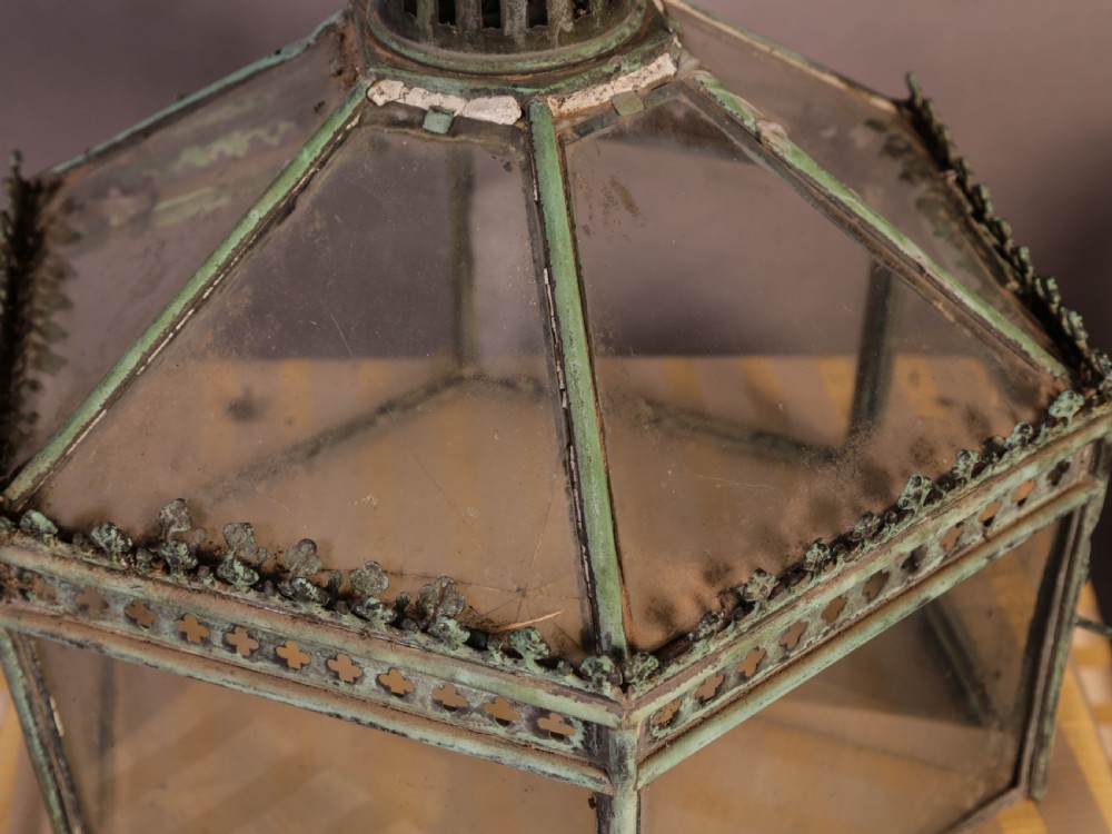 19th century Terrarium copper and glass View VI