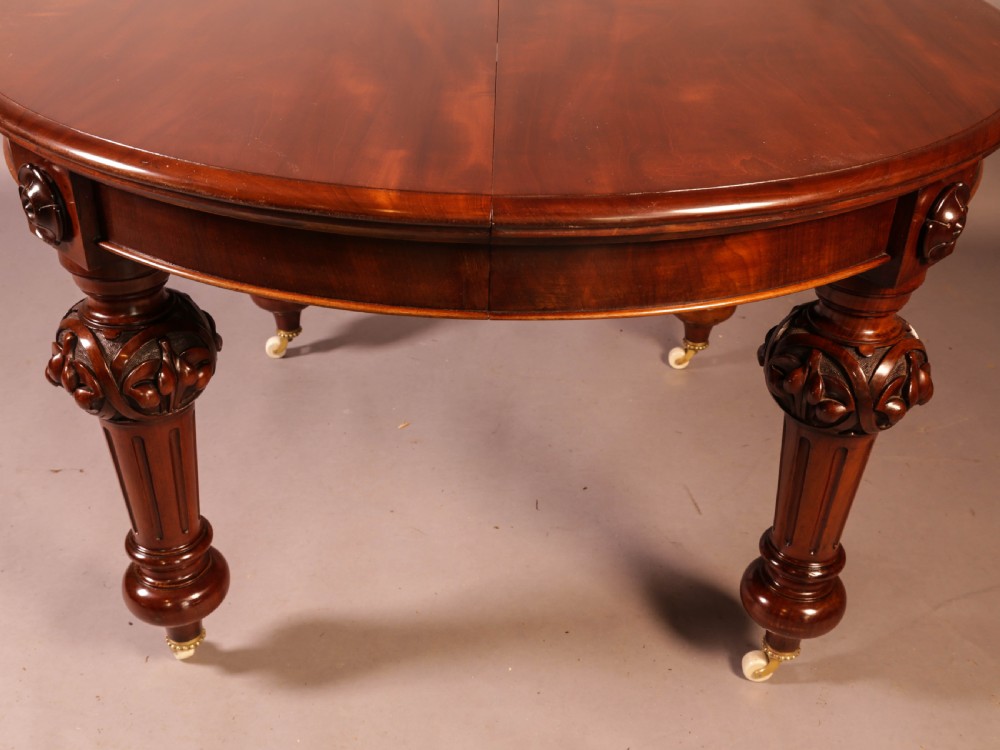 A Victorian Mahogany Extending Wind Out Dining Table to seat 10 View IV
