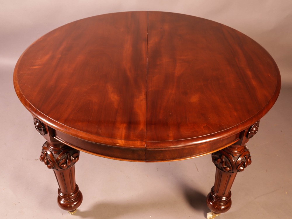 A Victorian Mahogany Extending Wind Out Dining Table to seat 10 View V
