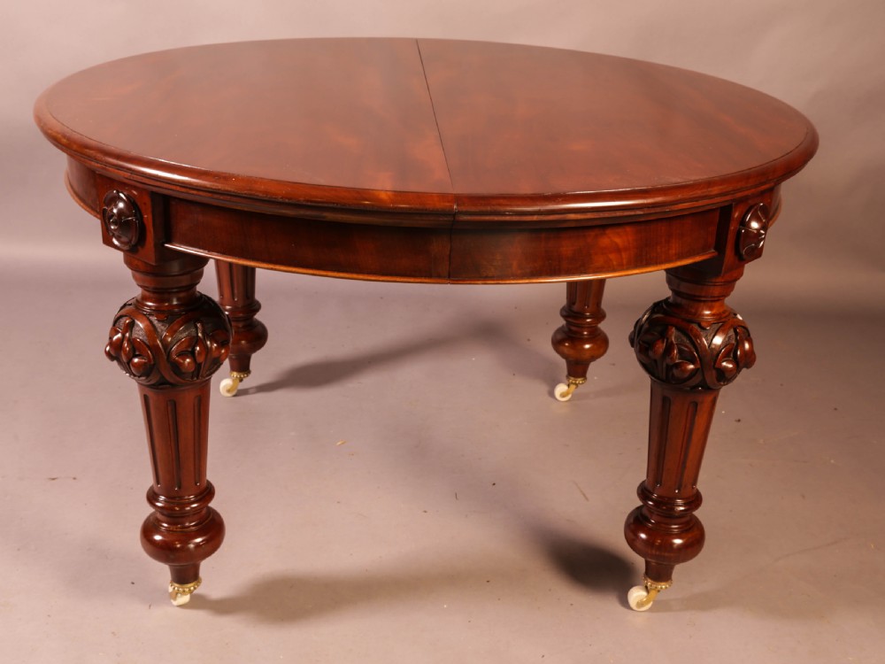 A Victorian Mahogany Extending Wind Out Dining Table to seat 10 View VI