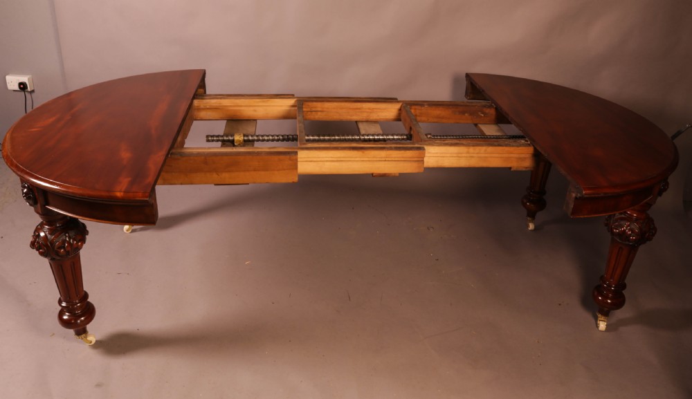 A Victorian Mahogany Extending Wind Out Dining Table to seat 10 View VII