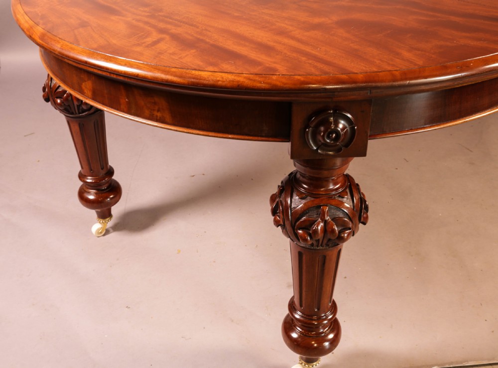 A Victorian Mahogany Extending Wind Out Dining Table to seat 10 View XIV