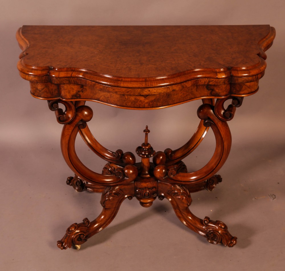 A Victorian Burr Walnut Games Table View II