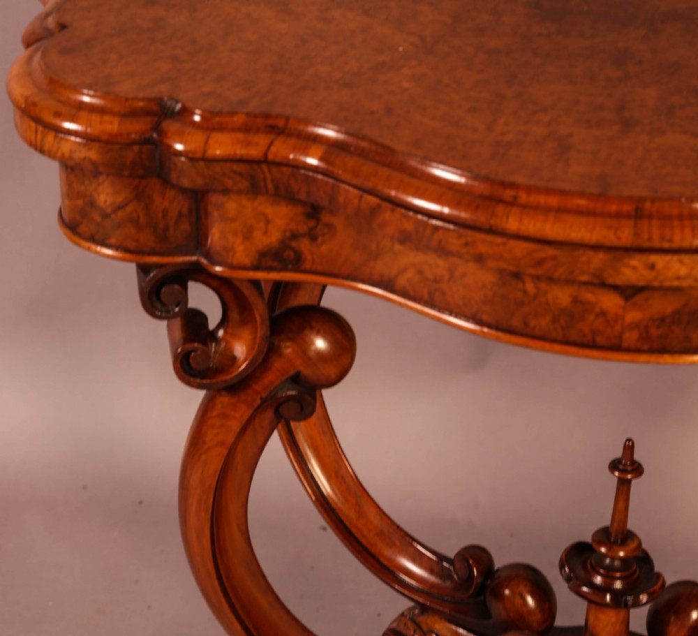 A Victorian Burr Walnut Games Table View VI