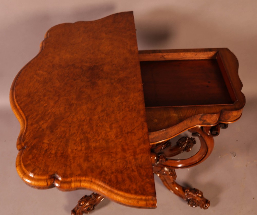 A Victorian Burr Walnut Games Table View VIII