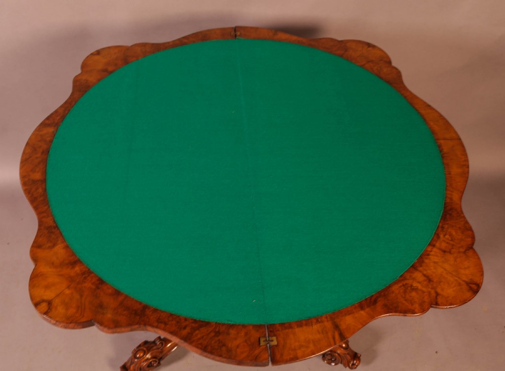 A Victorian Burr Walnut Games Table View IX