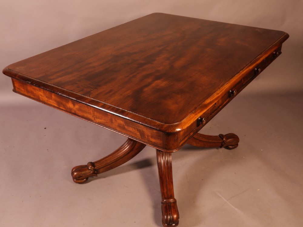 A Georgian Library Table in Mahogany View X