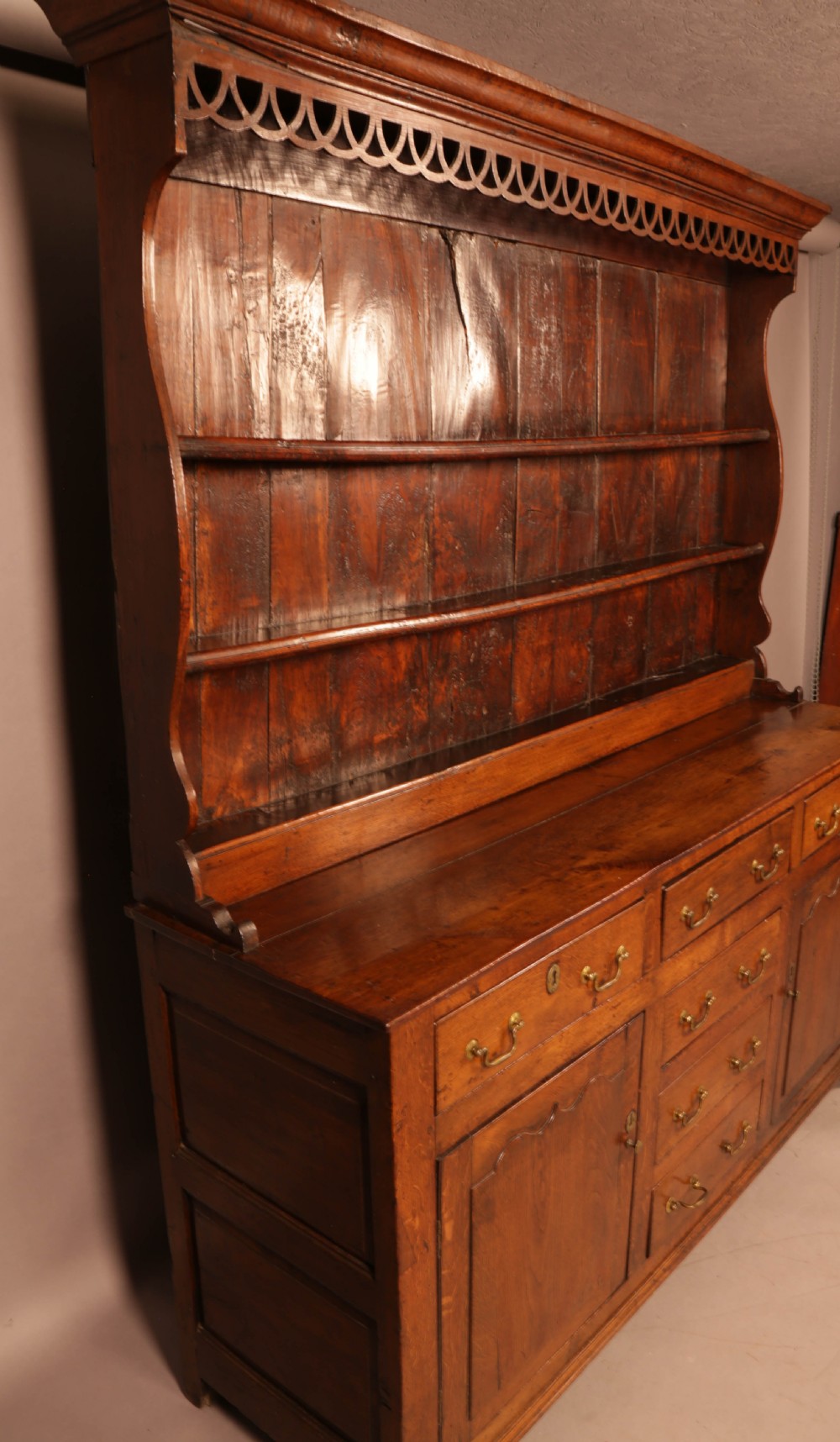 A George III Oak Dresser and Plate Rack View II
