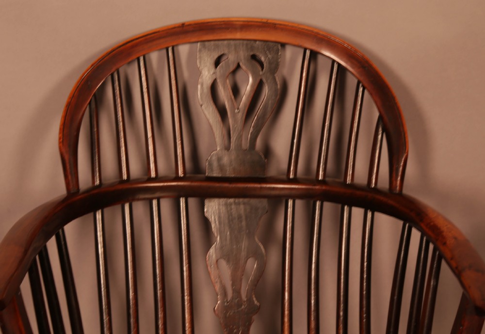 Very Rare Set of 8 Yew Wood Windsor chairs William Wheatland Retford View IX
