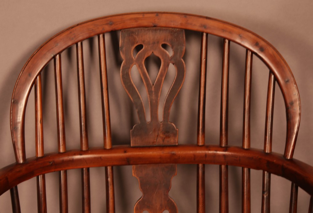 Very Rare Set of 8 Yew Wood Windsor chairs William Wheatland Retford View X