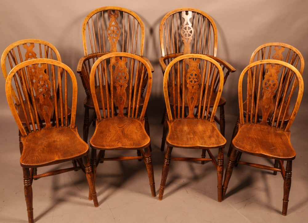 A Rare set of Kitchen Windsor Chairs c 1920 View II