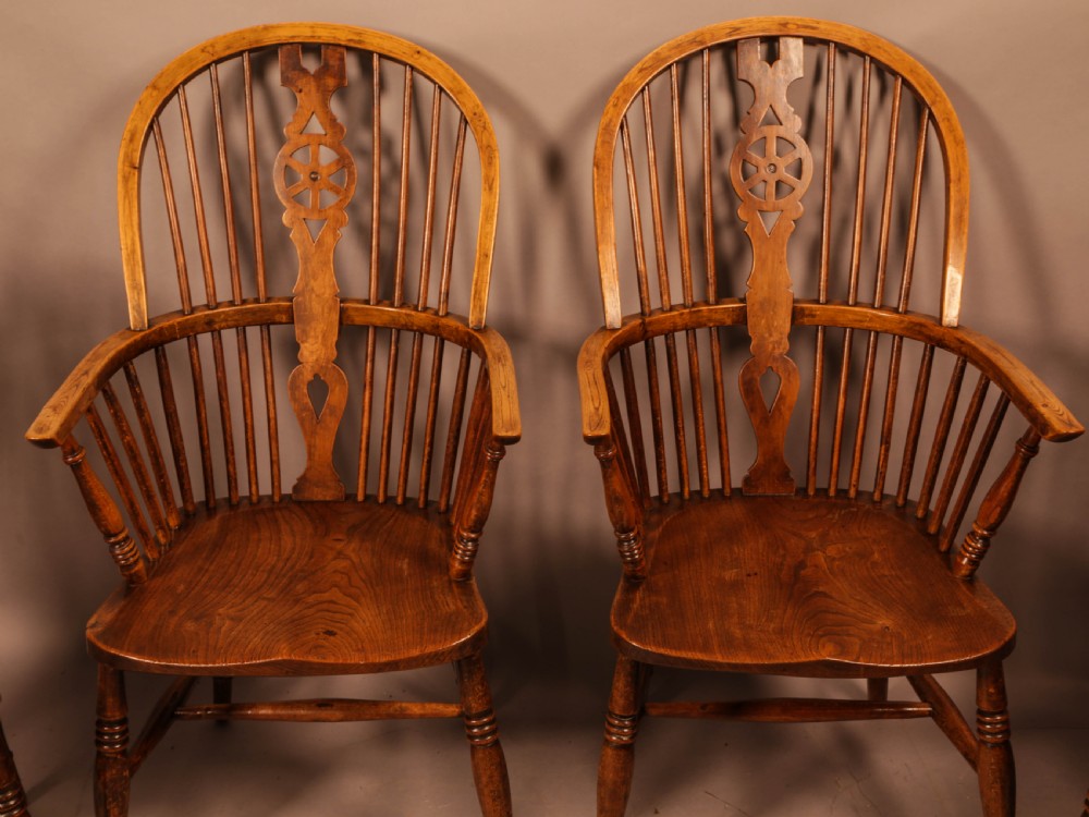A Rare set of Kitchen Windsor Chairs c 1920 View III