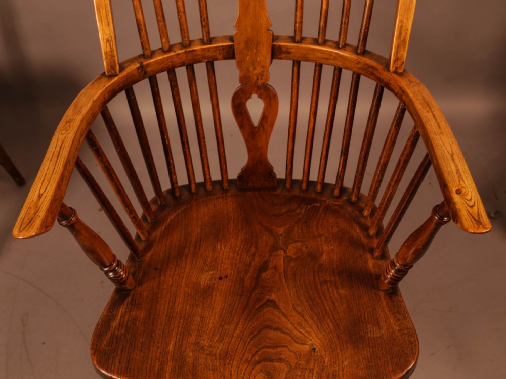 A Rare set of Kitchen Windsor Chairs c 1920 View X
