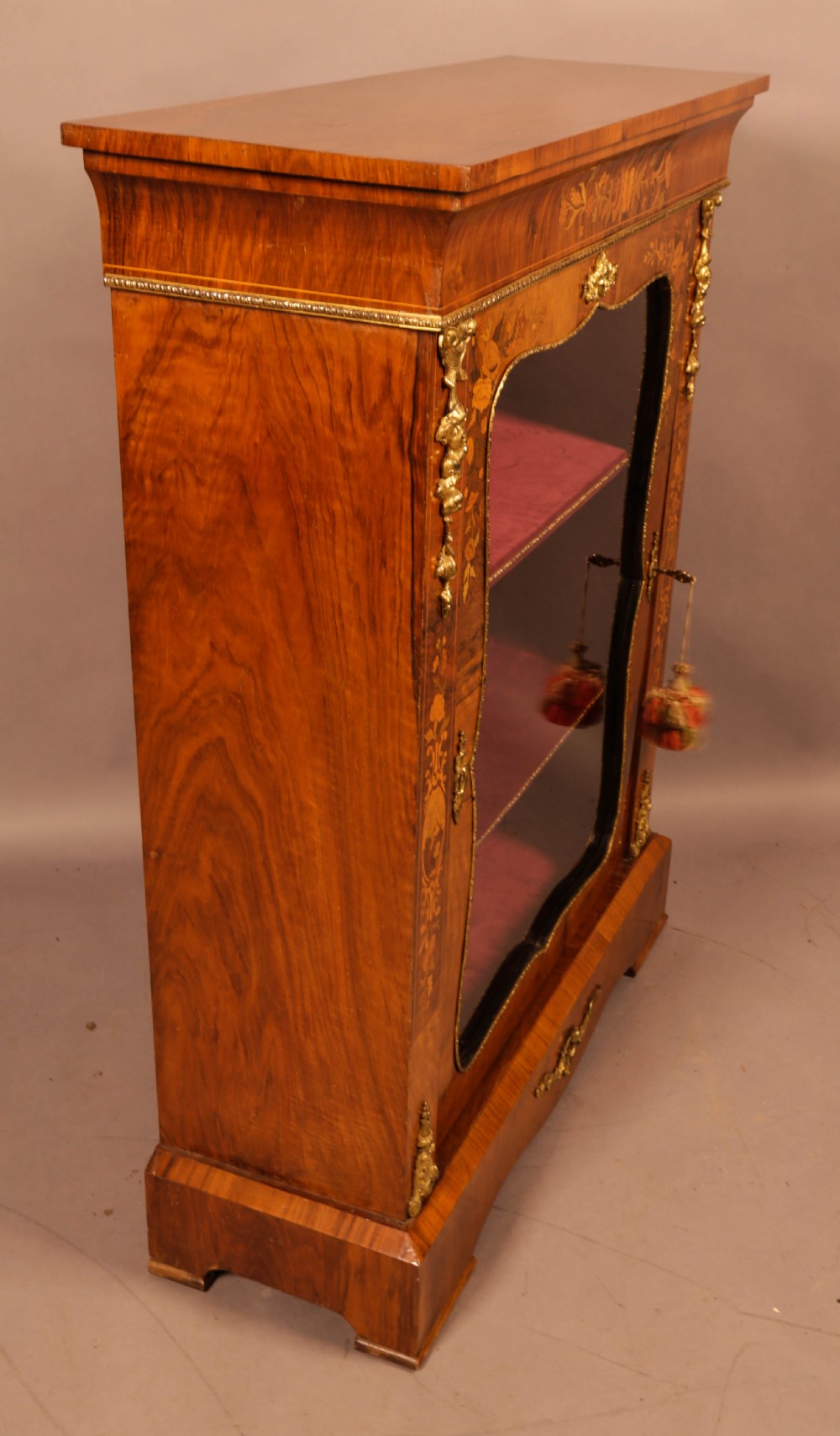 A Victorian Pier Cabinet in Burr Walnut with Inlay View II