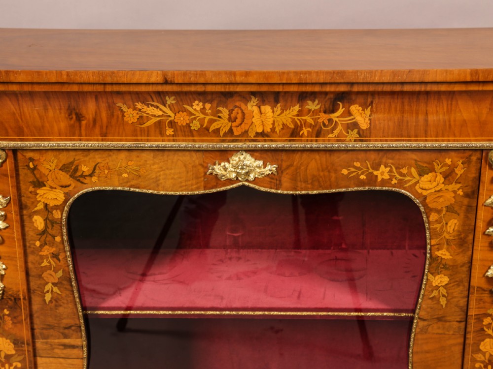 A Victorian Pier Cabinet in Burr Walnut with Inlay View V