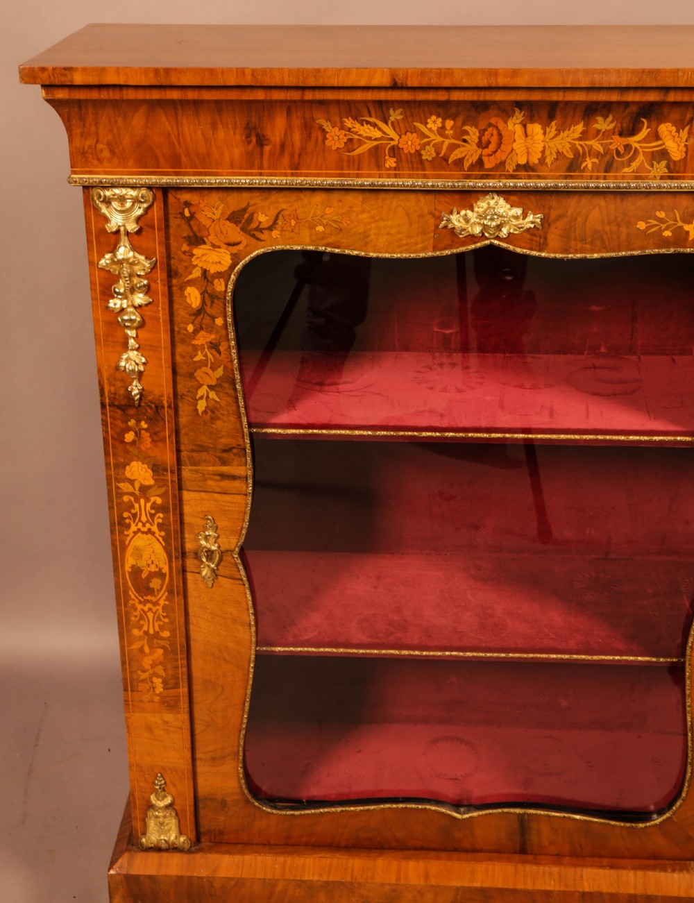 A Victorian Pier Cabinet in Burr Walnut with Inlay View VI