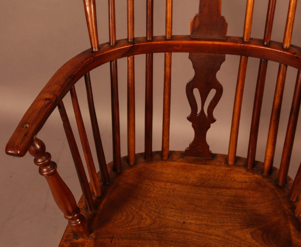 A Yew Wood High Windsor Chair Rockley Maker View V