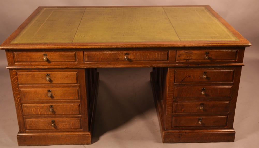 Late Victorian Oak Partners Desk View II