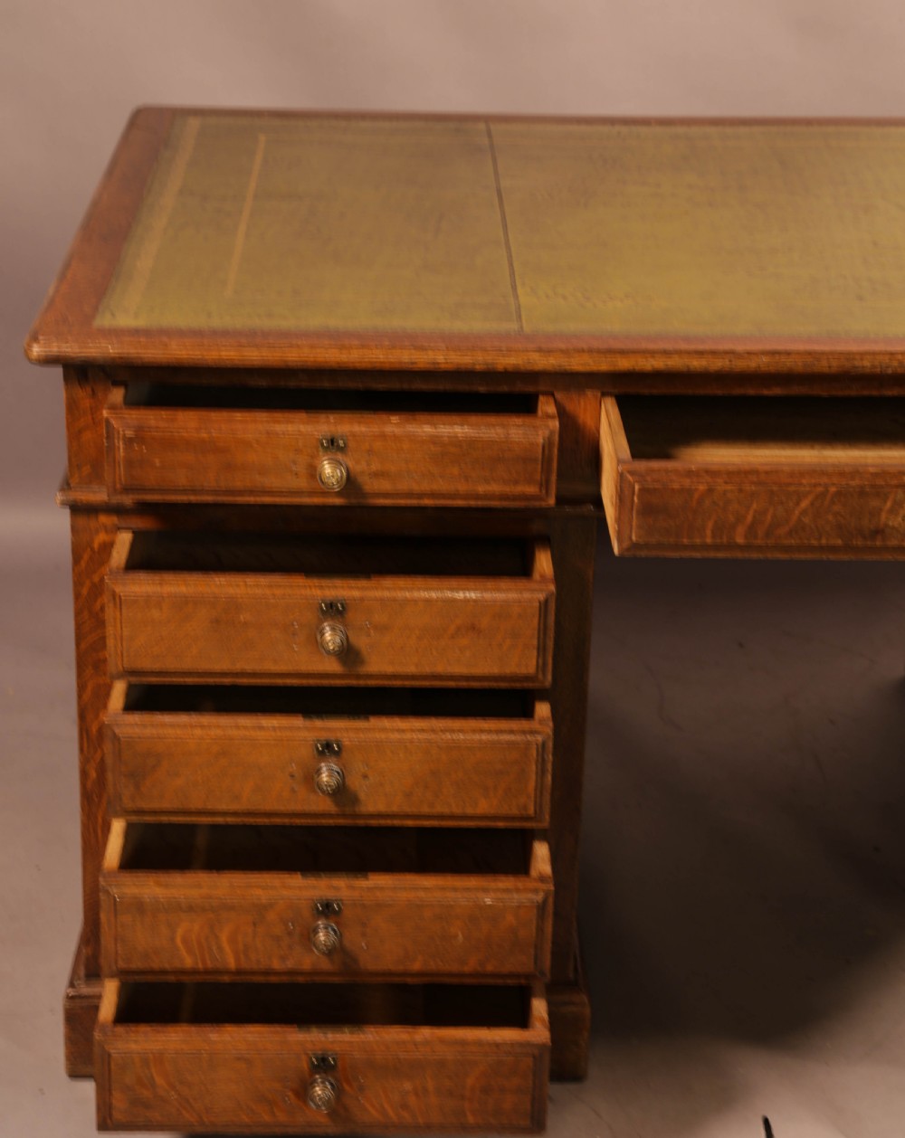 Late Victorian Oak Partners Desk View IV