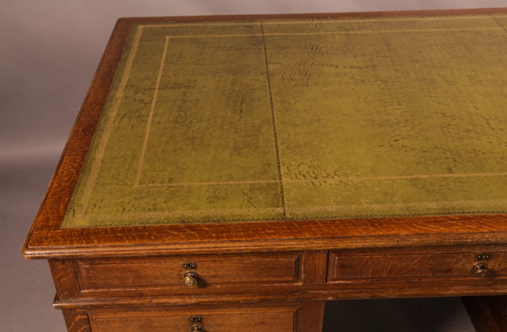 Late Victorian Oak Partners Desk View IX