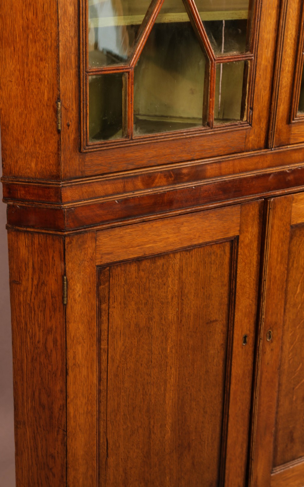 Georgian Full height Corner Cabinet in Oak View IX