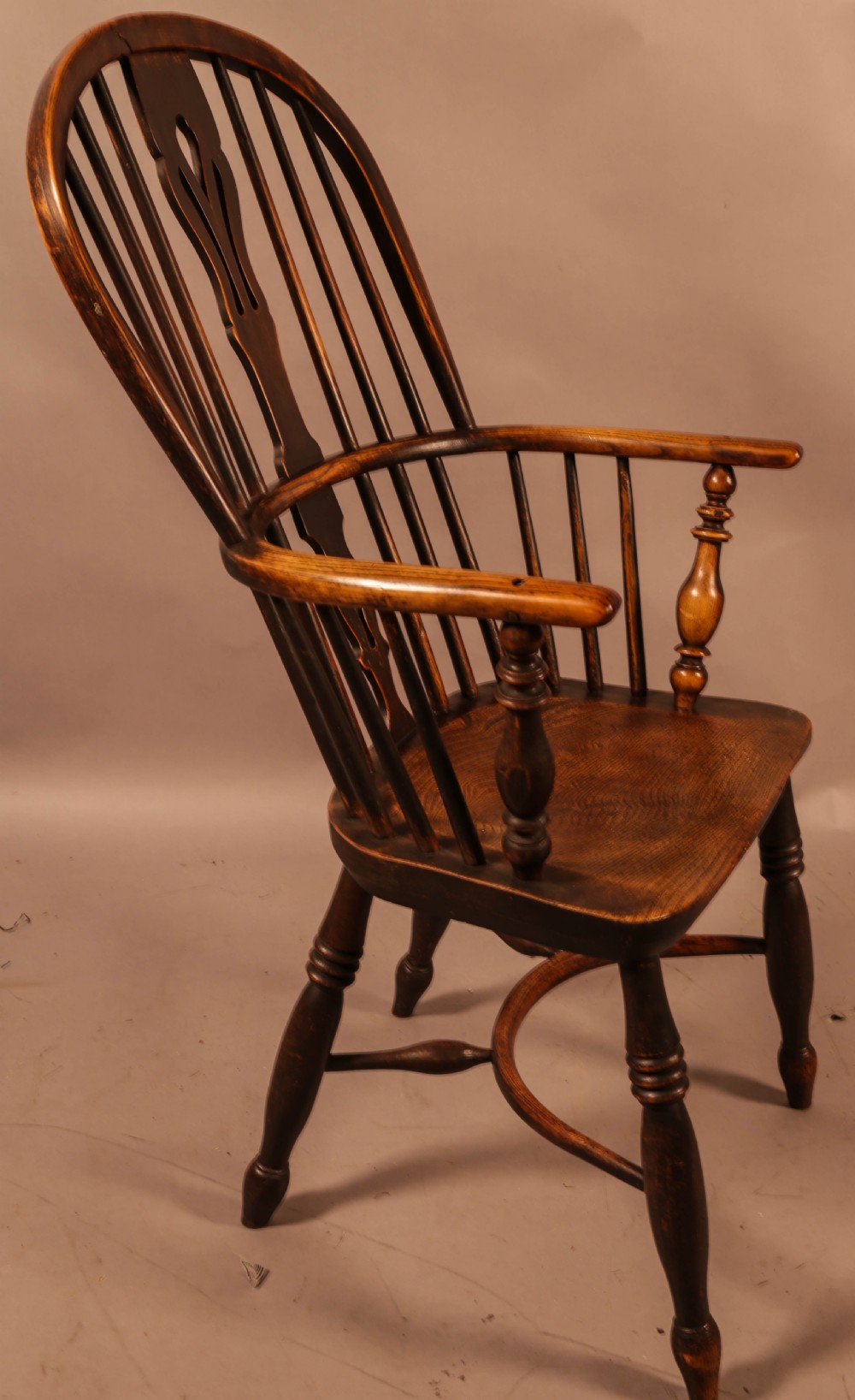 A High Back Ash and Elm Windsor chair Rockley Maker View II